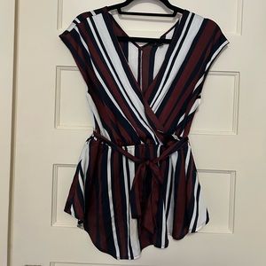 Express peplum striped top size medium